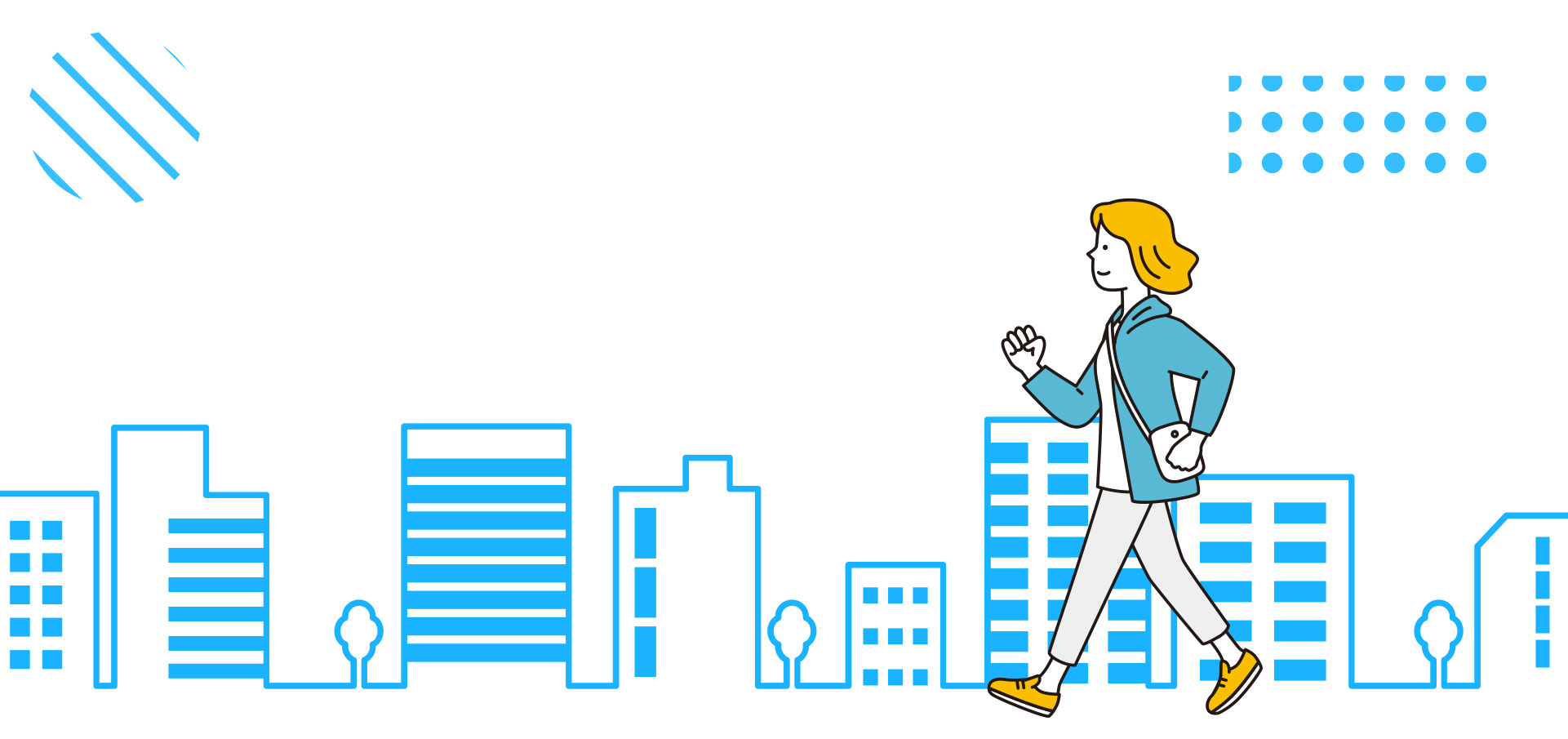 街を歩く女性のイラスト